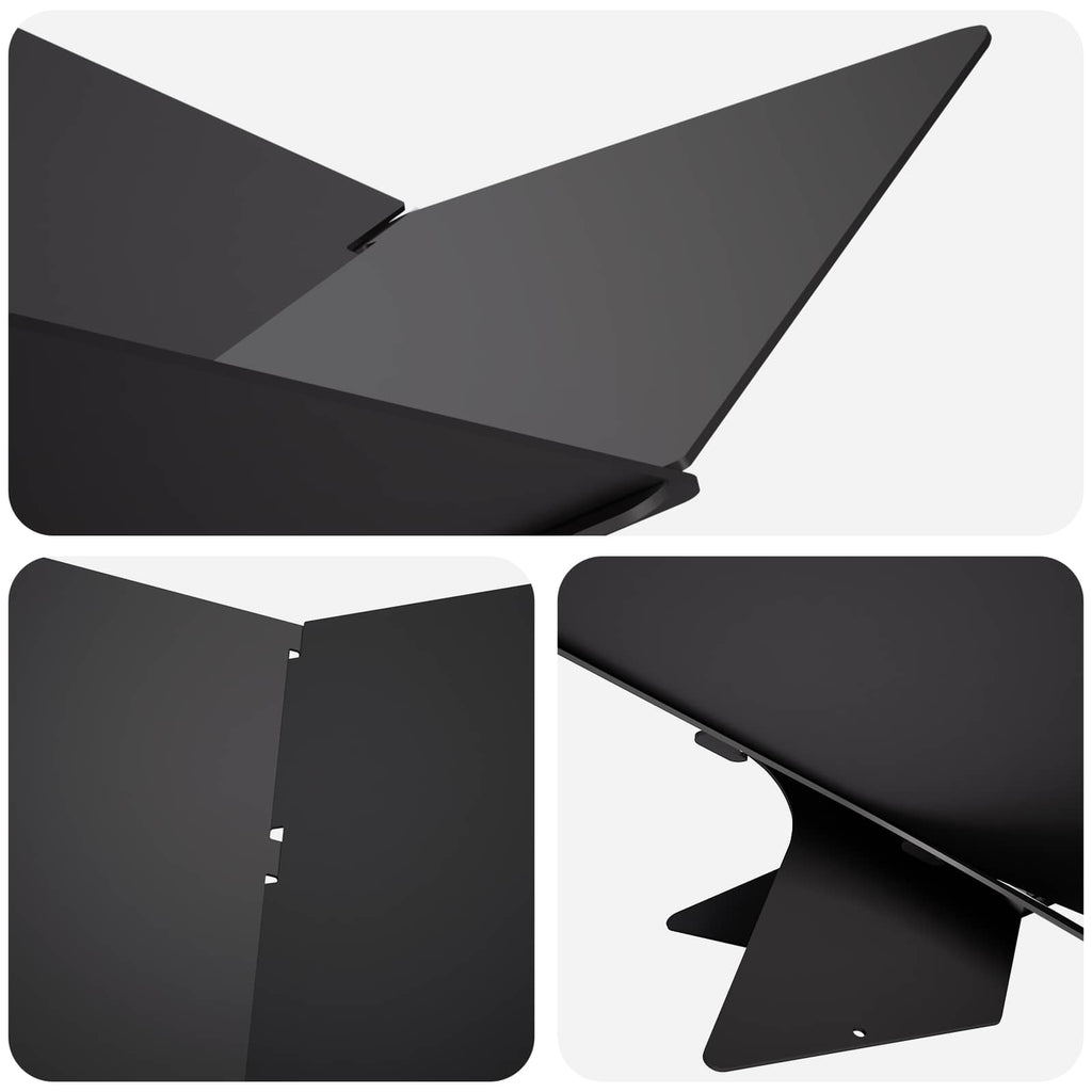 vidaXL Kominek Czarny 53 x 53 x 18,5 cm Stal