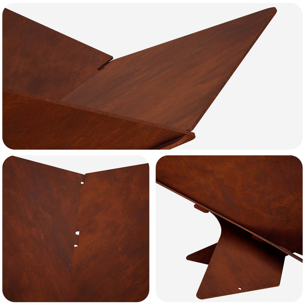 vidaXL Kominek Rdzawy 53 x 53 x 18,5 cm Stal kortenowska