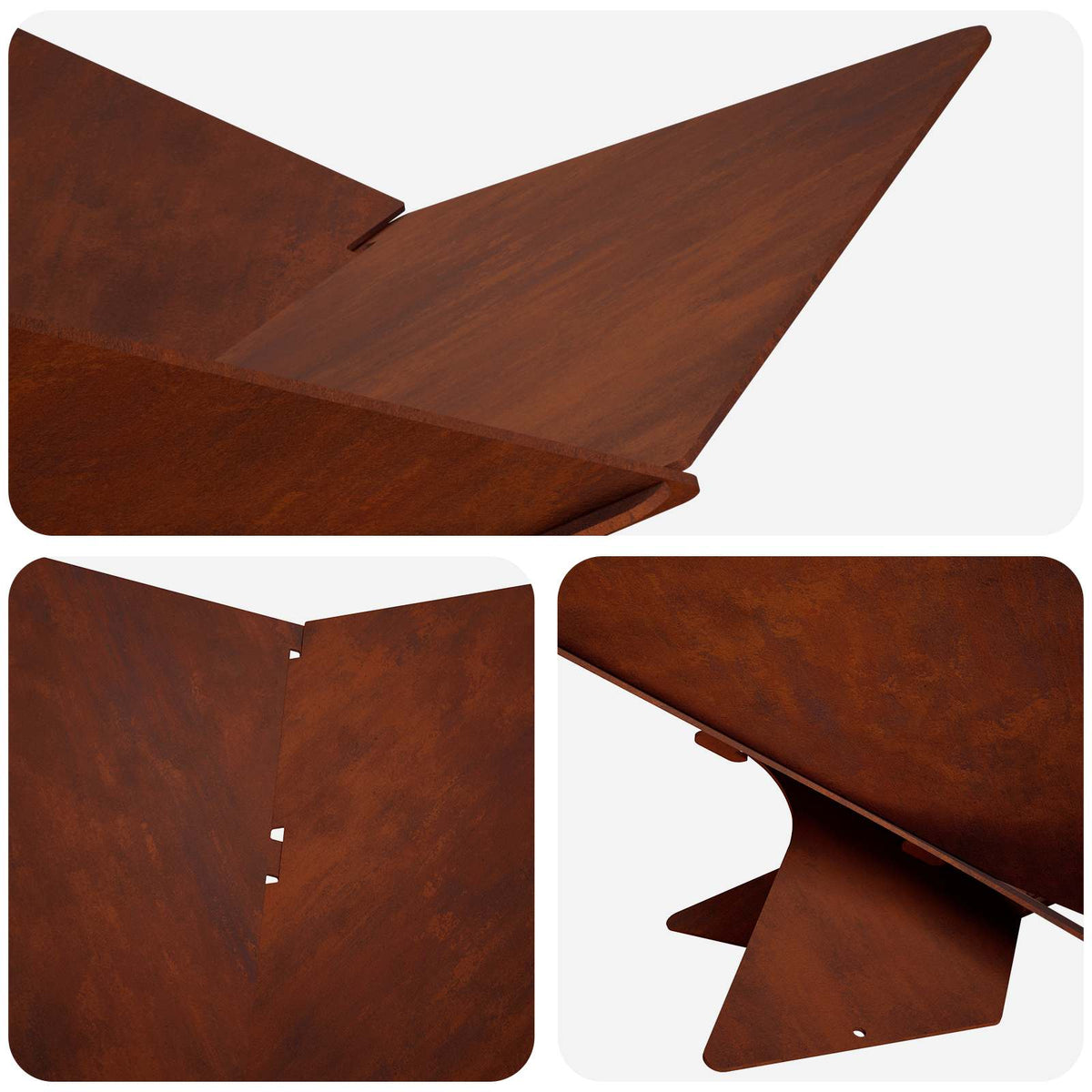 vidaXL Kominek Rdzawy 53 x 53 x 18,5 cm Stal kortenowska