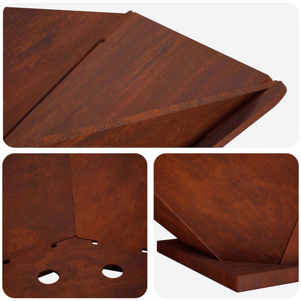 vidaXL Kominek Rdzawy 50 x 50 x 15,5 cm Stal kortenowska