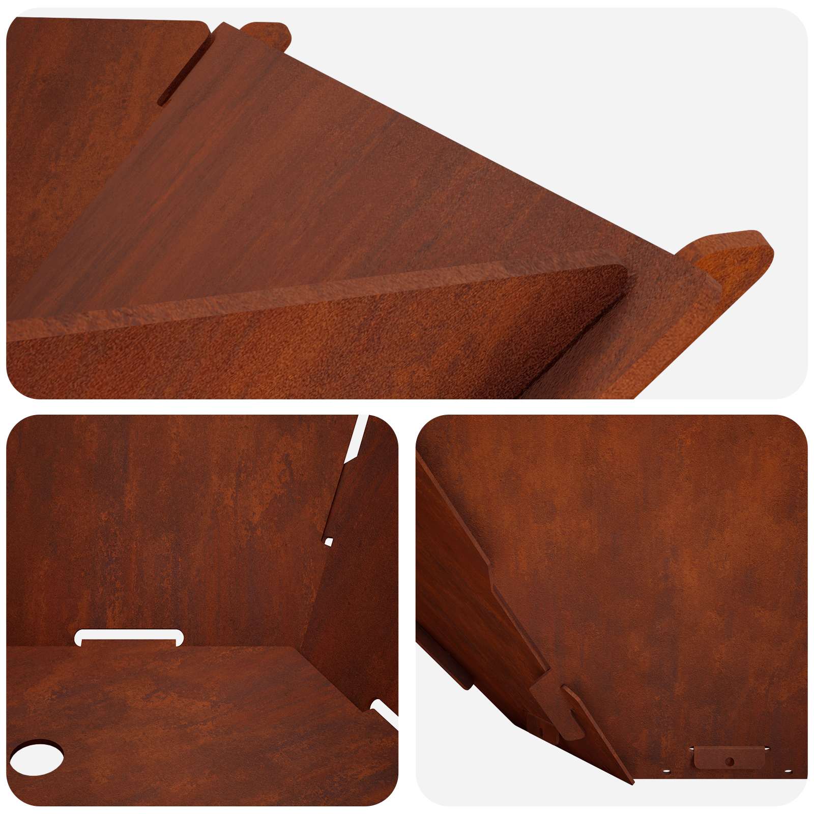 vidaXL Kominek Rdzawy 58,5 x 51,5 x 19,5 cm Stal kortenowska
