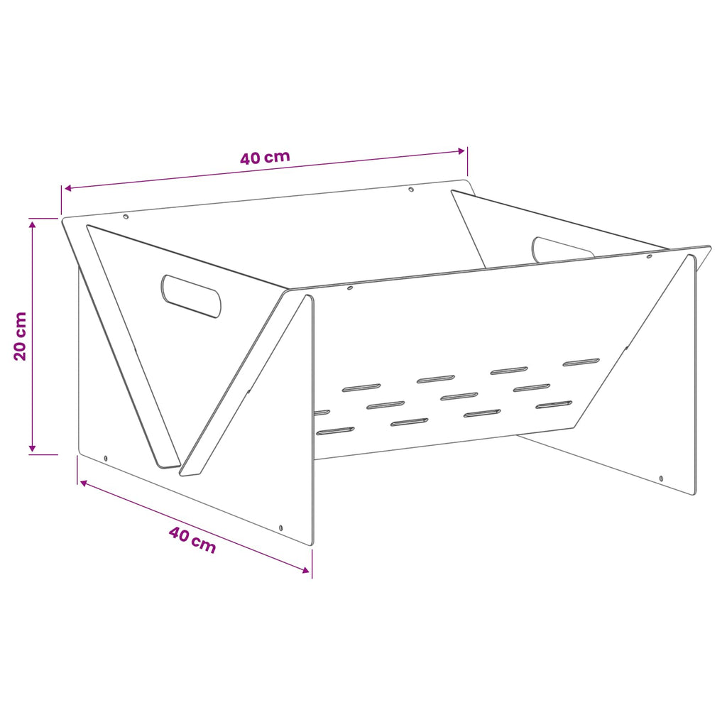 vidaXL Kominek Czarny 40 x 40 x 20 cm Stal