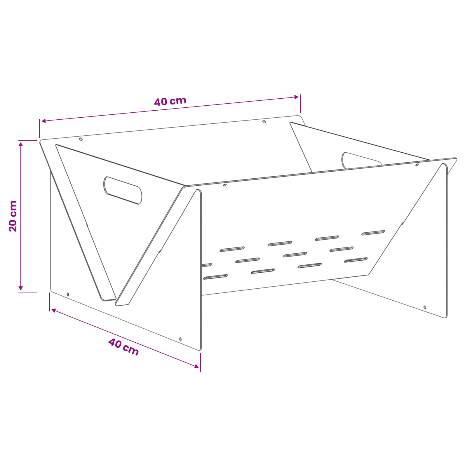 vidaXL Kominek Czarny 40 x 40 x 20 cm Stal