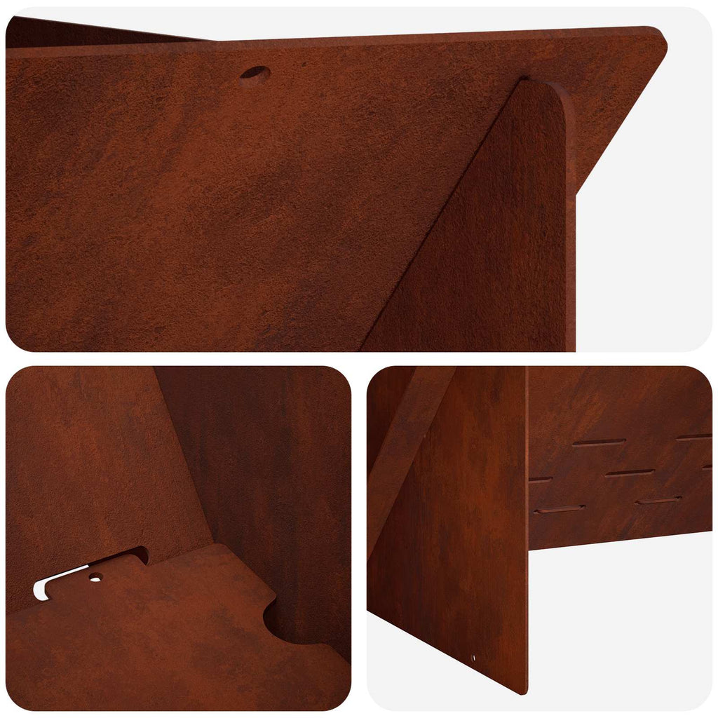 vidaXL Kominek Rdzawy 40 x 40 x 20 cm Stal kortenowska