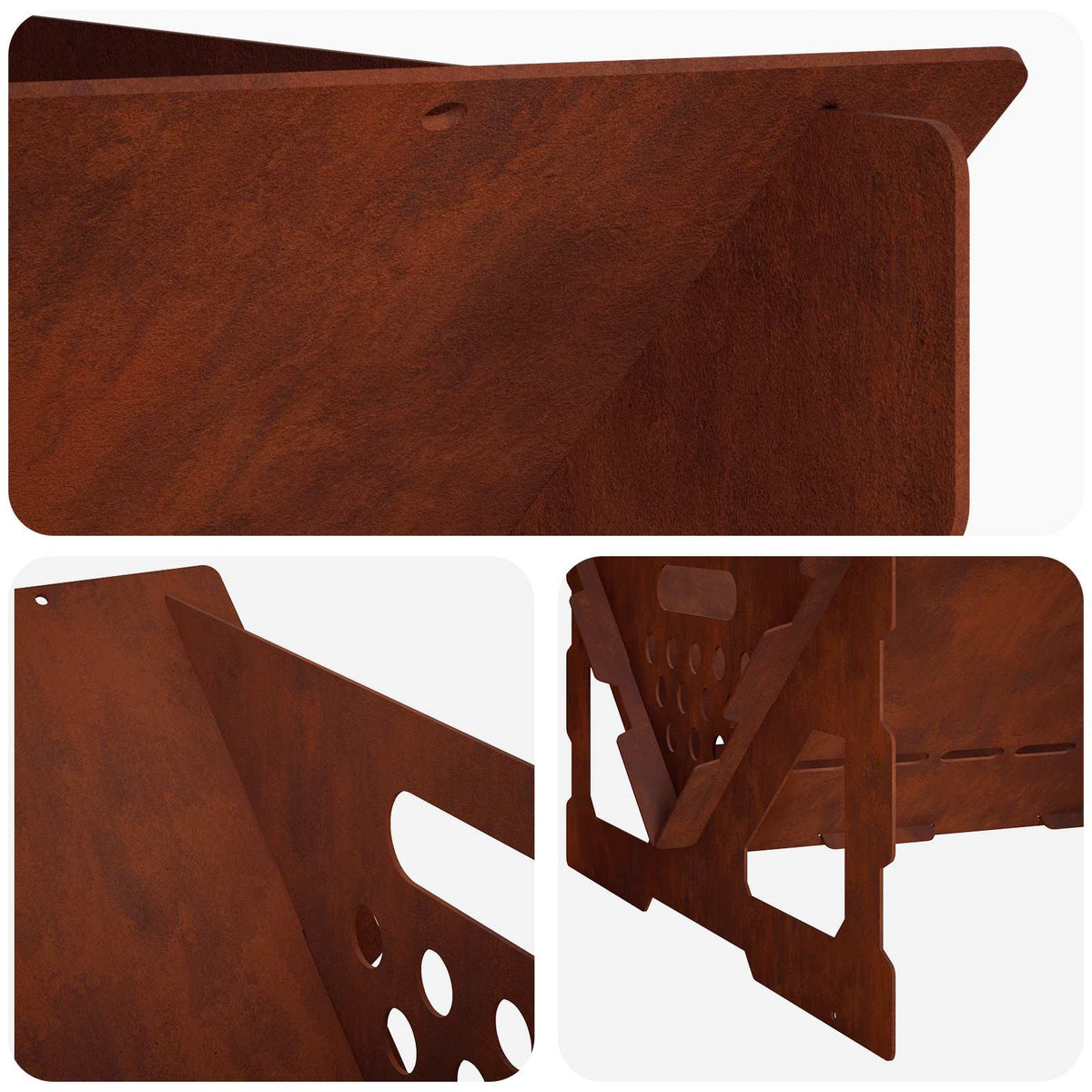 vidaXL Kominek Rdzawy 60 x 40 x 20 cm Stal kortenowska