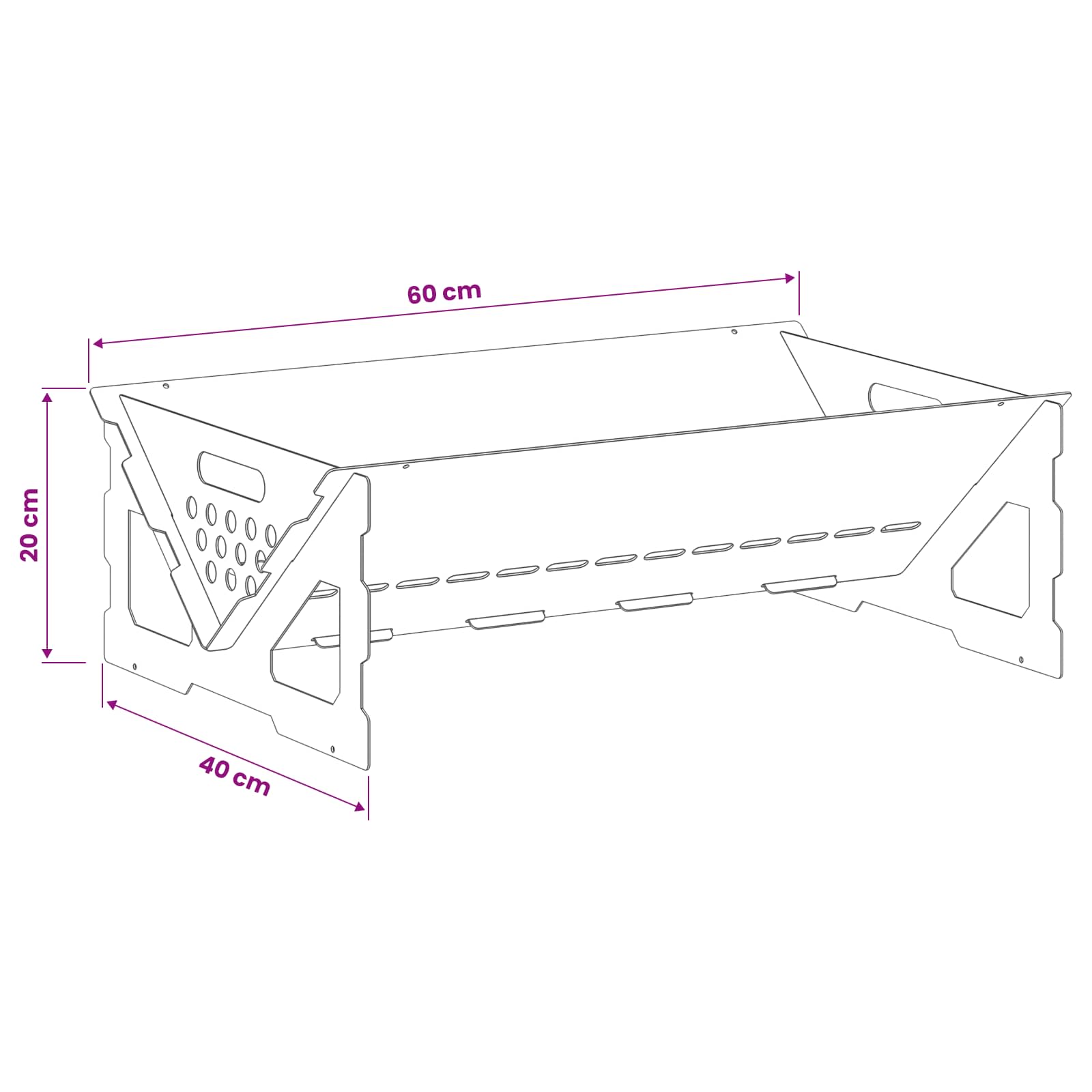 vidaXL Kominek Rdzawy 60 x 40 x 20 cm Stal kortenowska