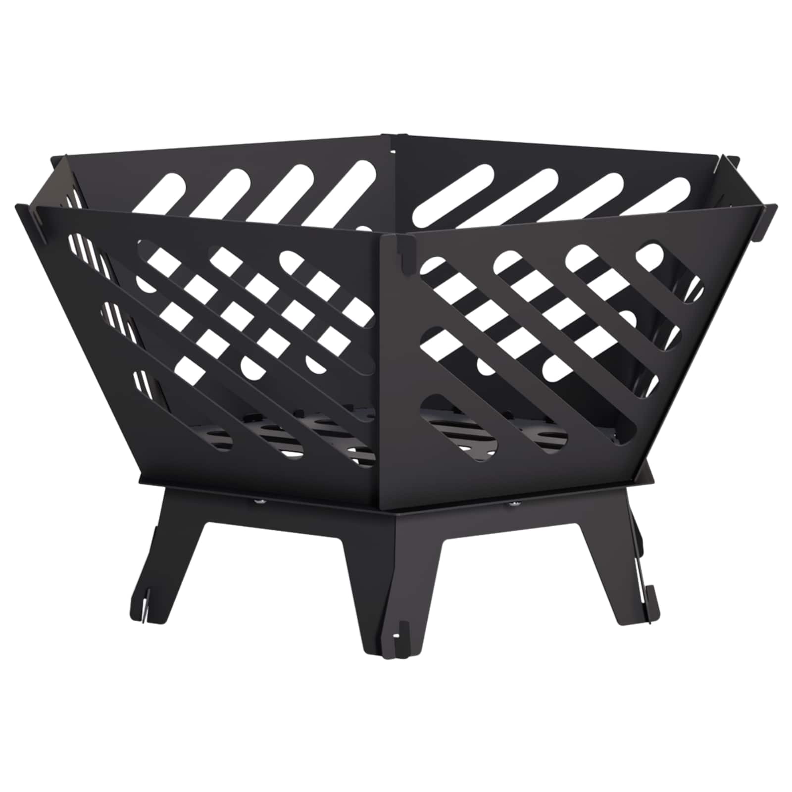 vidaXL Kominek Czarny 60 x 53 x 30 cm Stal