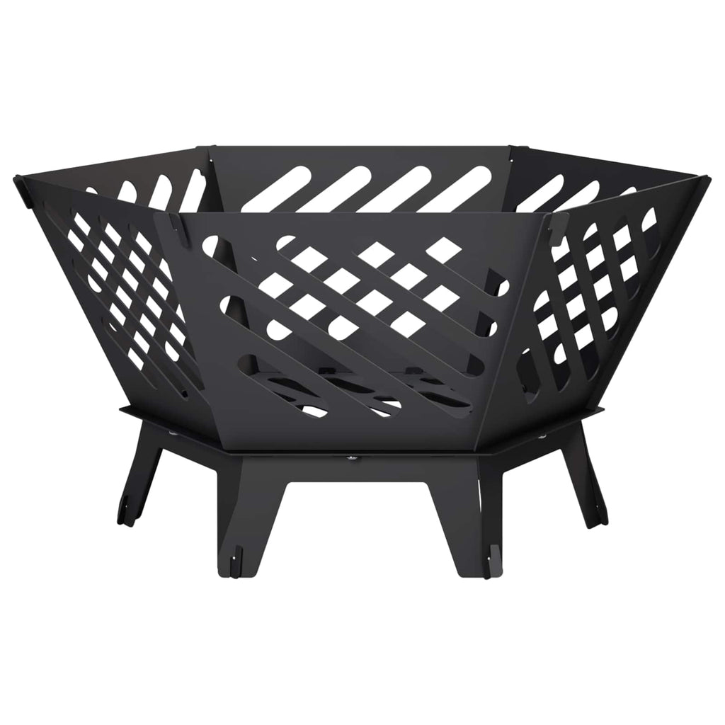 vidaXL Kominek Czarny 60 x 53 x 30 cm Stal