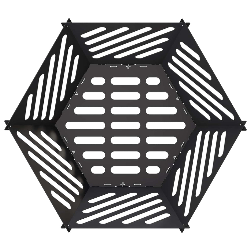 vidaXL Kominek Czarny 60 x 53 x 30 cm Stal