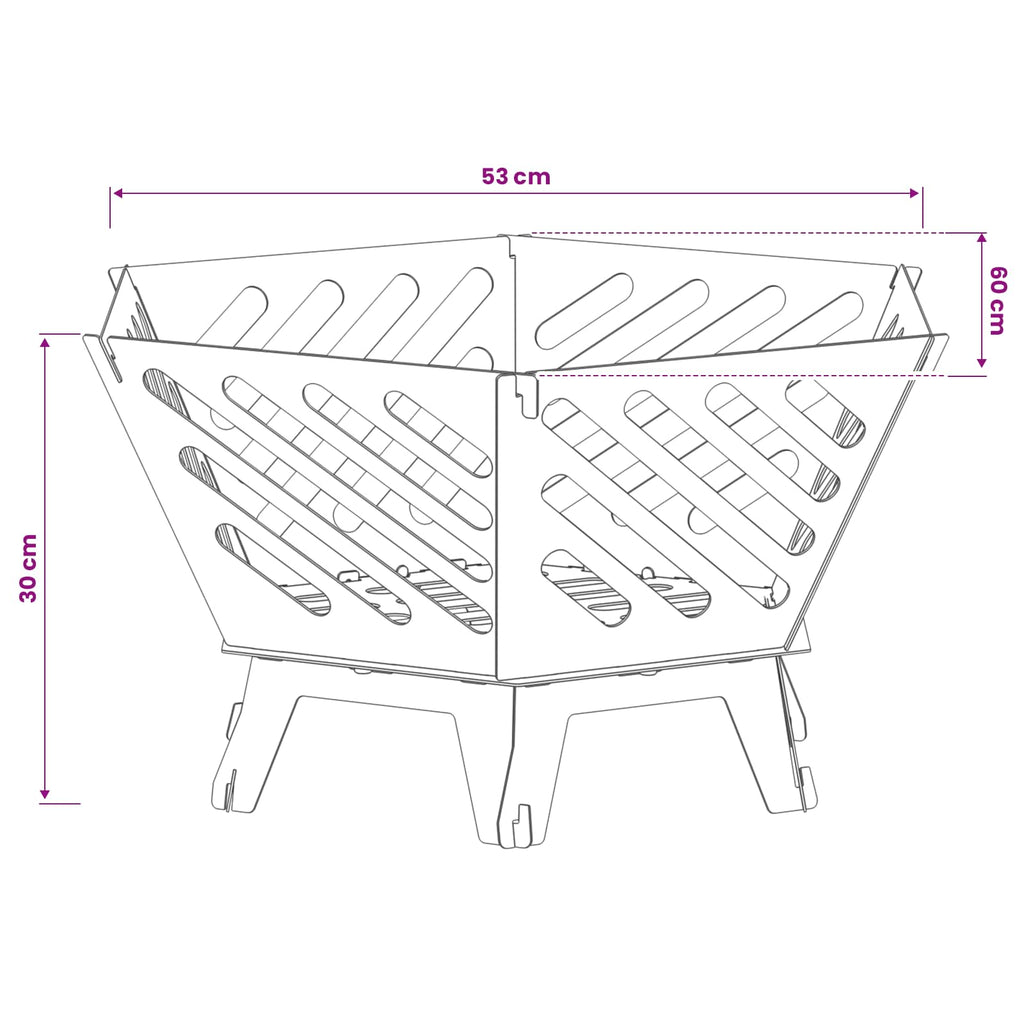 vidaXL Kominek Rdzawy 60 x 53 x 30 cm Stal kortenowska
