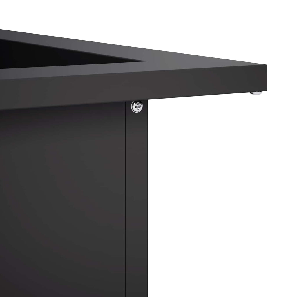 vidaXL Pierścień do ogniska Czarny 90 x 90 x 25 cm Stal