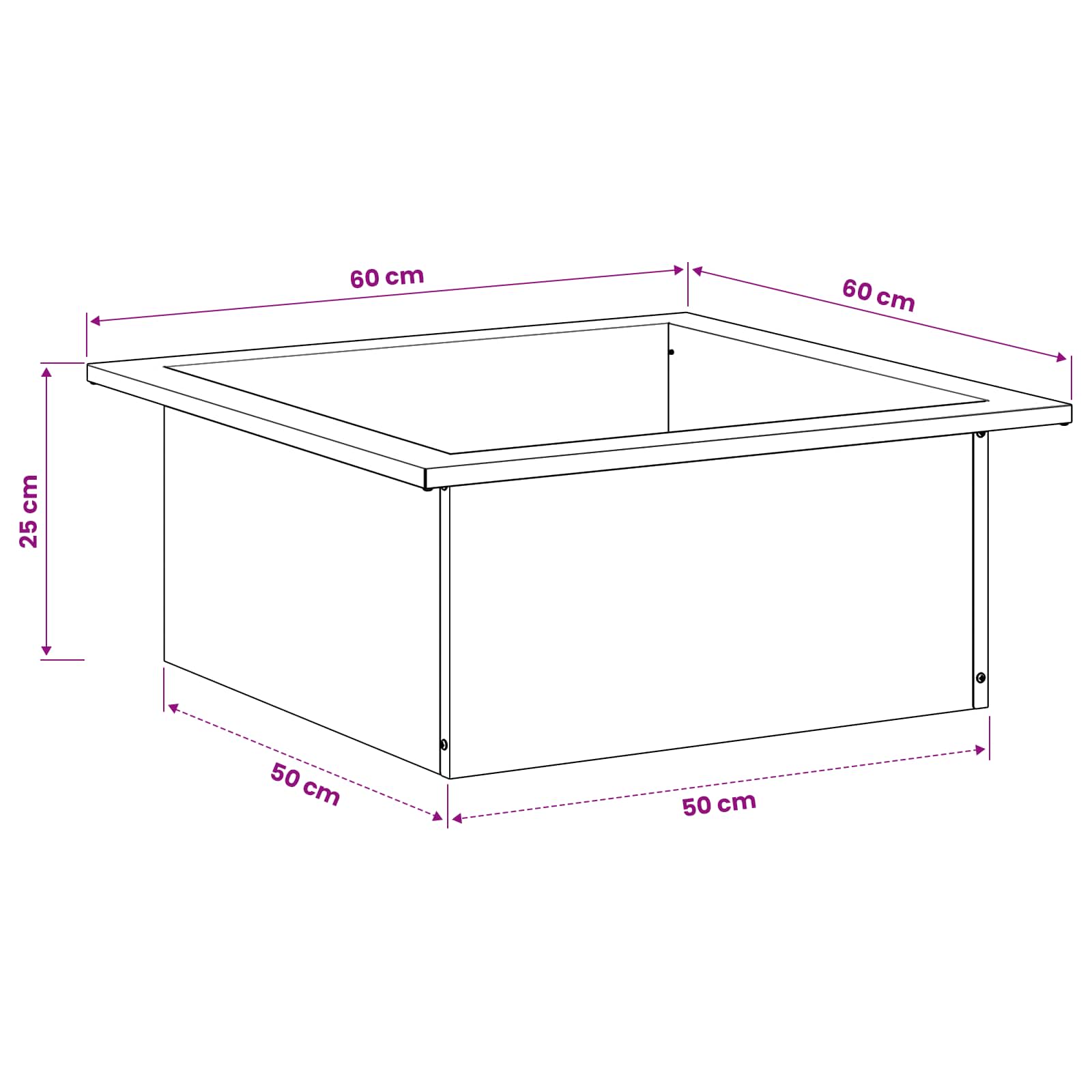 vidaXL Pierścień do ogniska Czarny 90 x 90 x 25 cm Stal