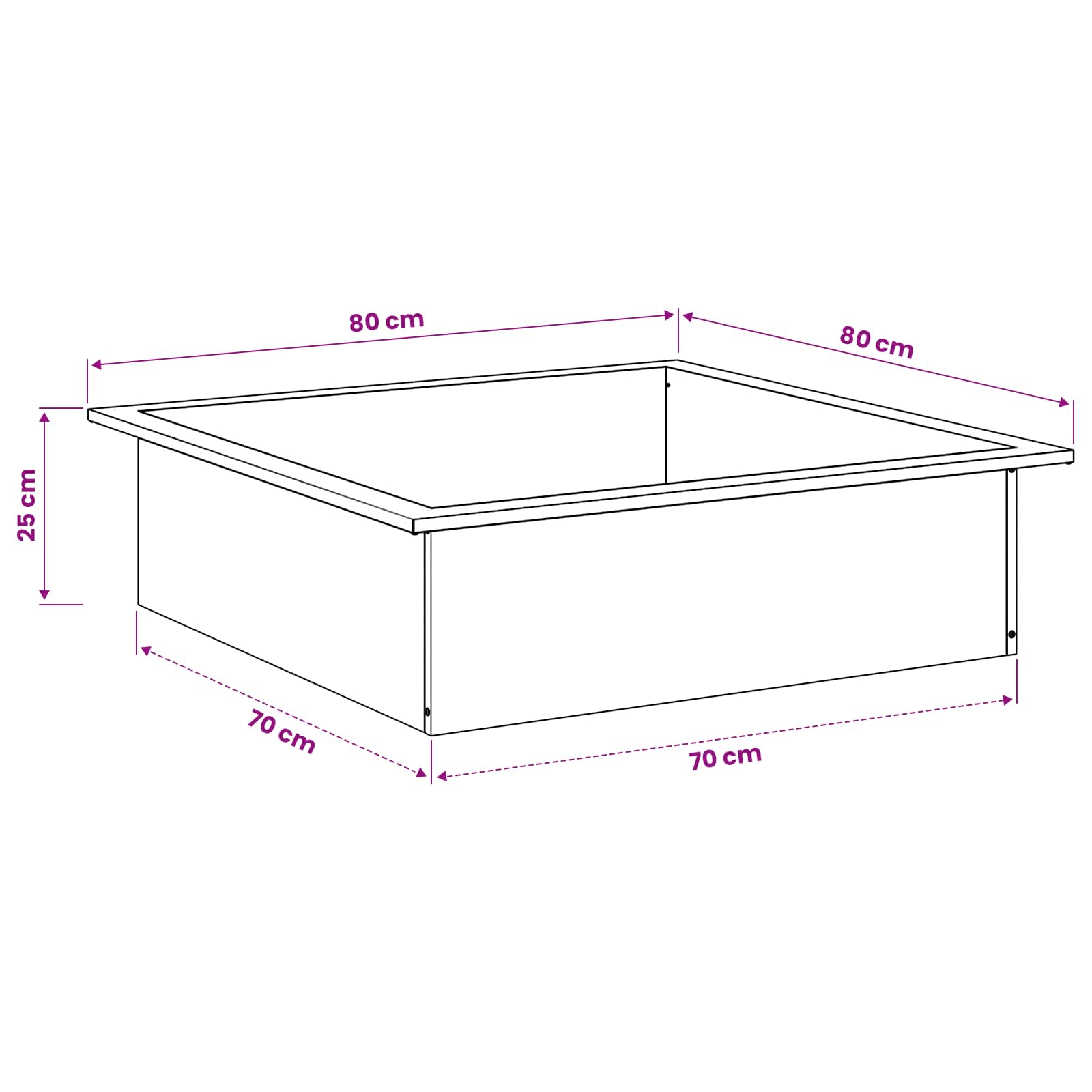 vidaXL Pierścień do ogniska Czarny 90 x 90 x 25 cm Stal