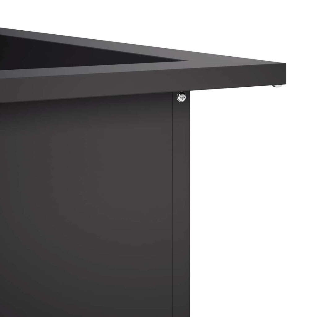 vidaXL Pierścień do ogniska Czarny 90 x 90 x 25 cm Stal