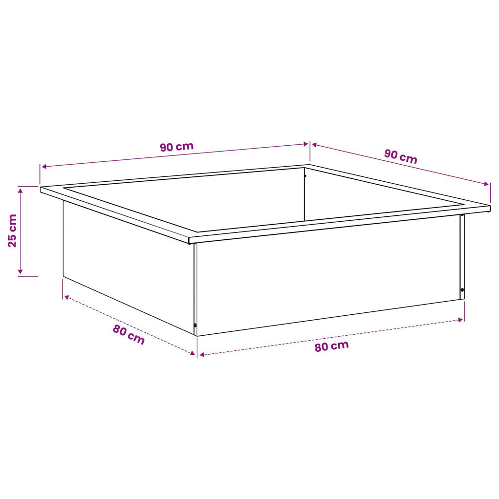 vidaXL Pierścień do ogniska Rdzawy 90 x 90 x 25 cm Stal kortenowska