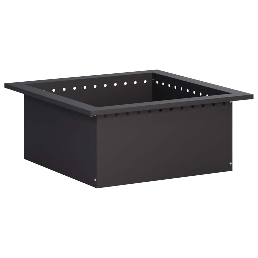 vidaXL Pierścień do ogniska Czarny 60 x 60 x 25 cm Stal