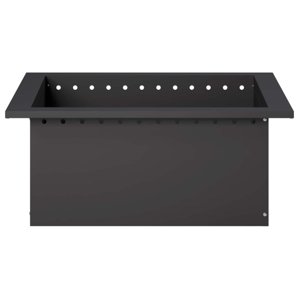 vidaXL Pierścień do ogniska Czarny 60 x 60 x 25 cm Stal