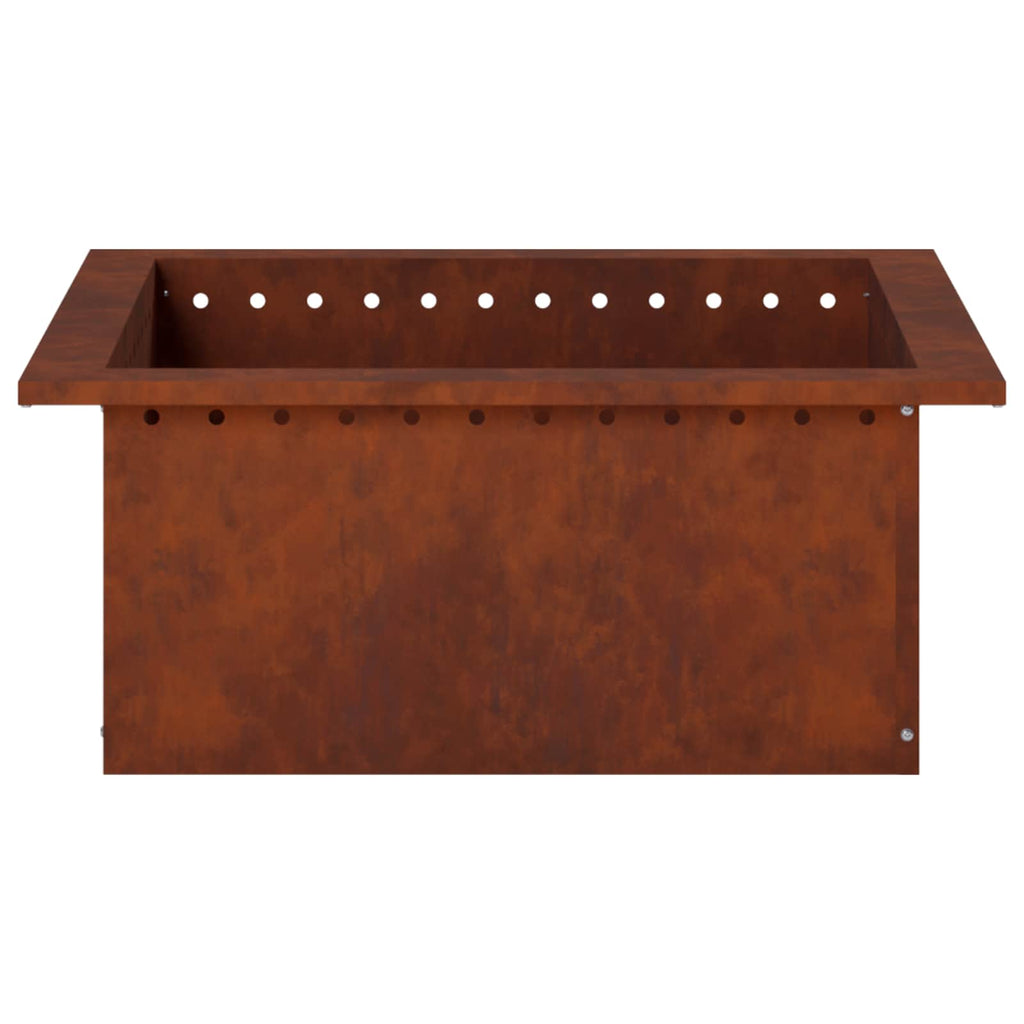 vidaXL Pierścień do ogniska Rdzawy 60 x 60 x 25 cm Stal kortenowska