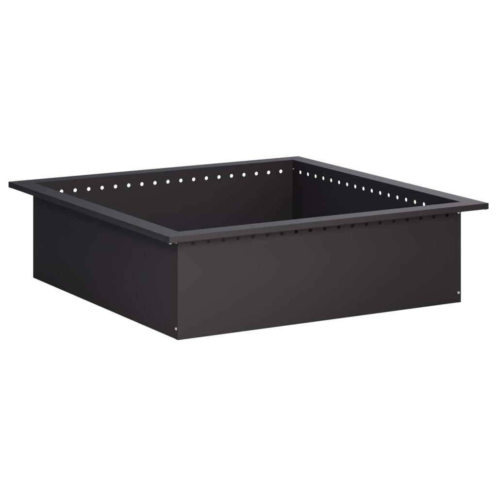 vidaXL Pierścień do ogniska Czarny 80 x 80 x 25 cm Stal