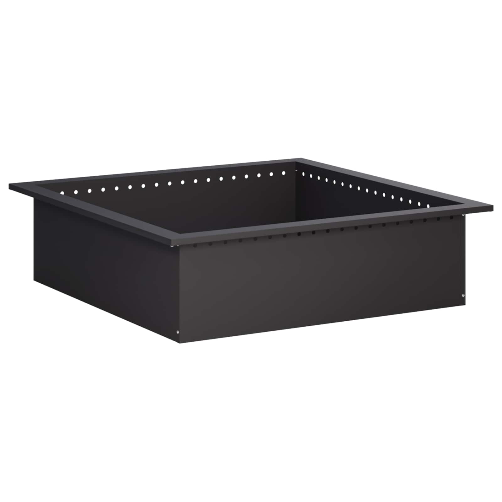 vidaXL Pierścień do ogniska Czarny 80 x 80 x 25 cm Stal