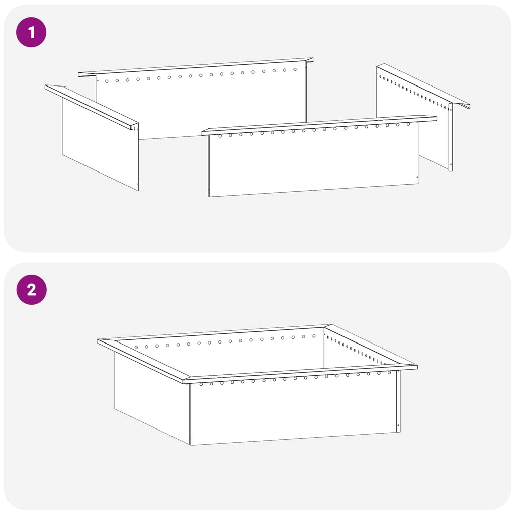 vidaXL Pierścień do ogniska Rdzawy 90 x 90 x 25 cm Stal kortenowska