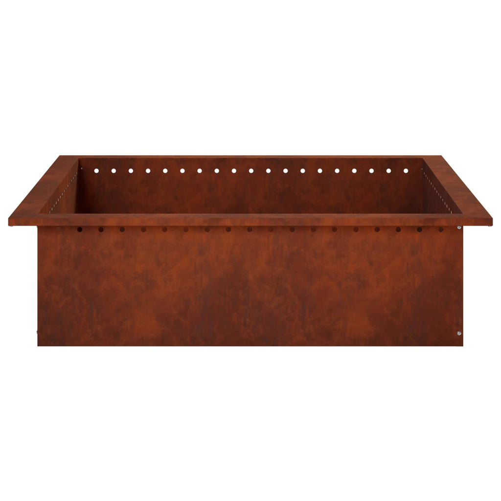 vidaXL Pierścień do ogniska Rdzawy 90 x 90 x 25 cm Stal kortenowska