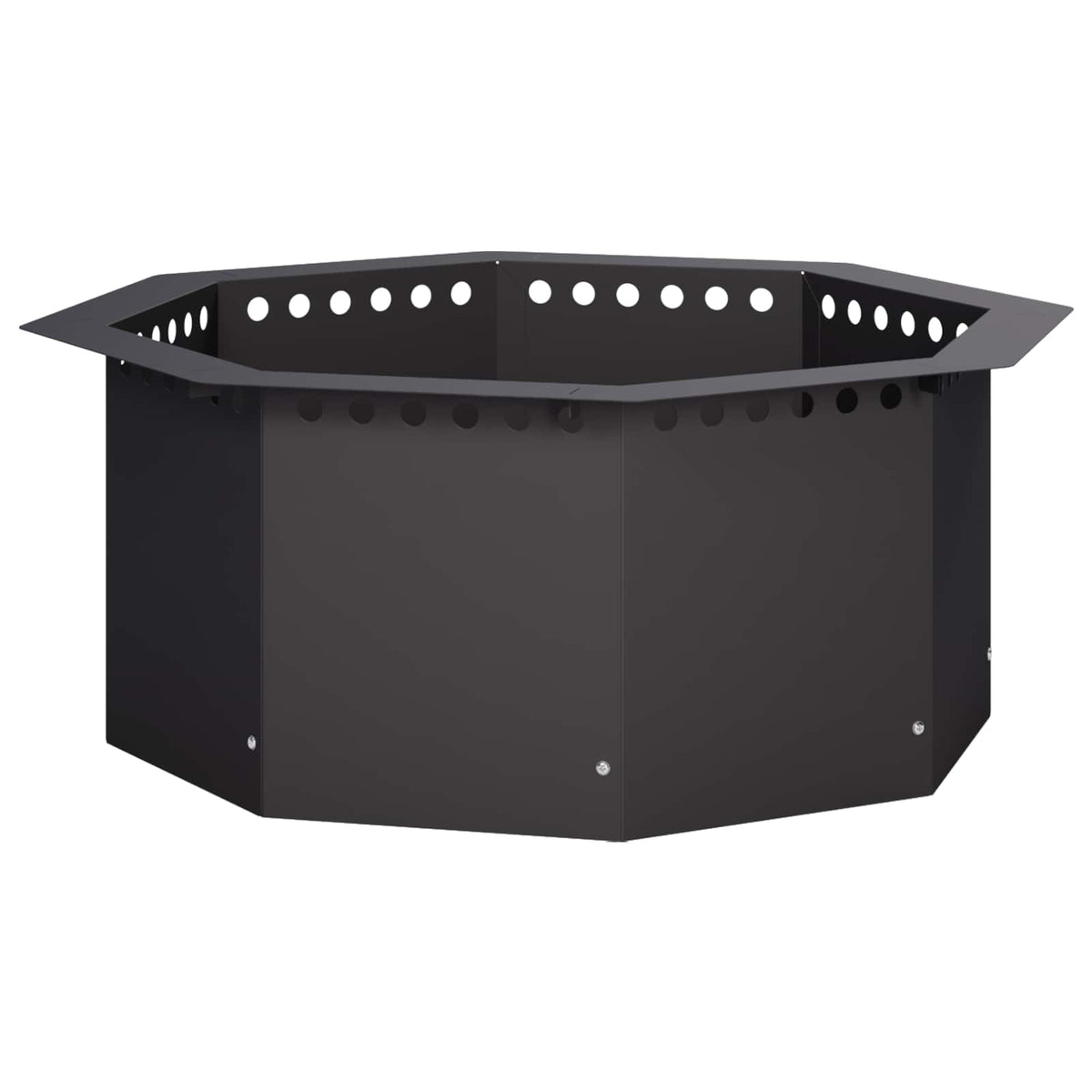 vidaXL Pierścień do ogniska Czarny 60 x 60 x 25 cm Stal