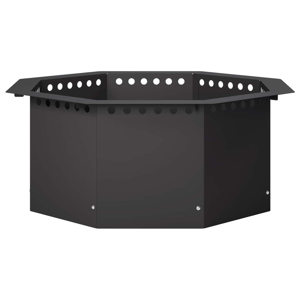 vidaXL Pierścień do ogniska Czarny 60 x 60 x 25 cm Stal