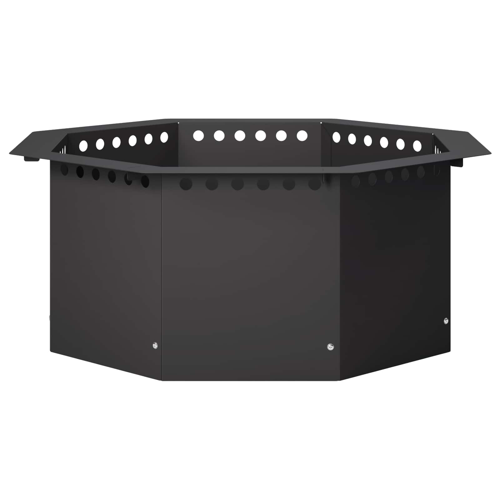 vidaXL Pierścień do ogniska Czarny 60 x 60 x 25 cm Stal
