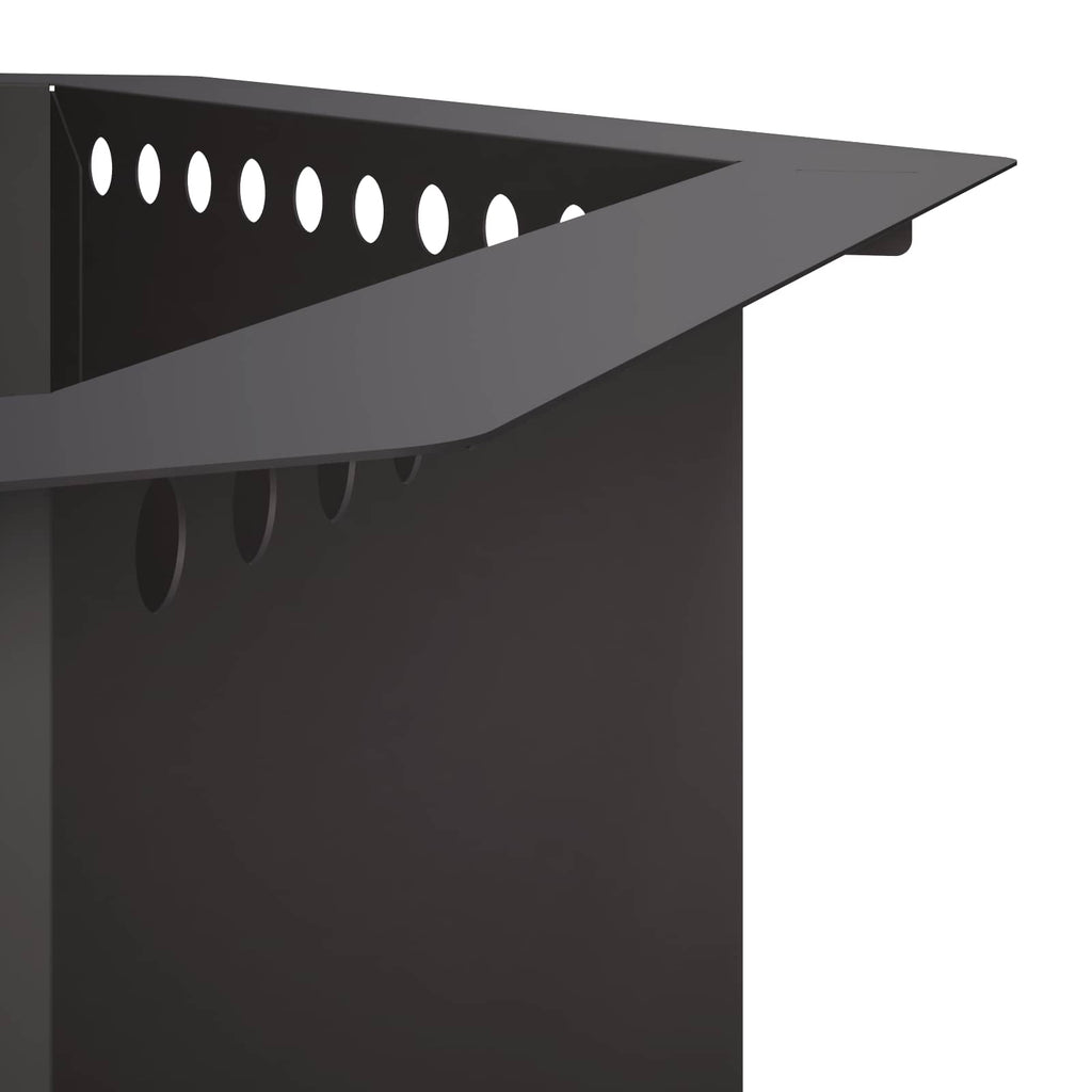 vidaXL Pierścień do ogniska Czarny 80 x 80 x 25 cm Stal
