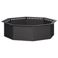 vidaXL Pierścień do ogniska Czarny 80 x 80 x 25 cm Stal