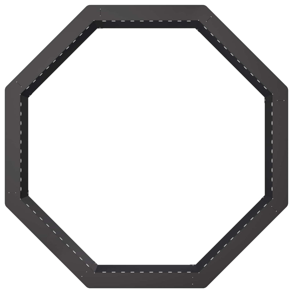 vidaXL Pierścień do ogniska Czarny 80 x 80 x 25 cm Stal