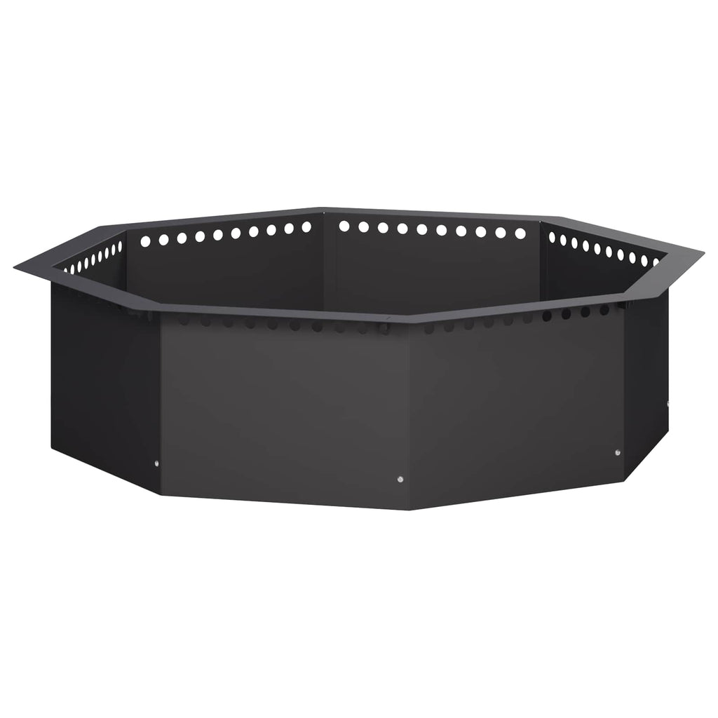 vidaXL Pierścień do ogniska Czarny 90 x 90 x 25 cm Stal