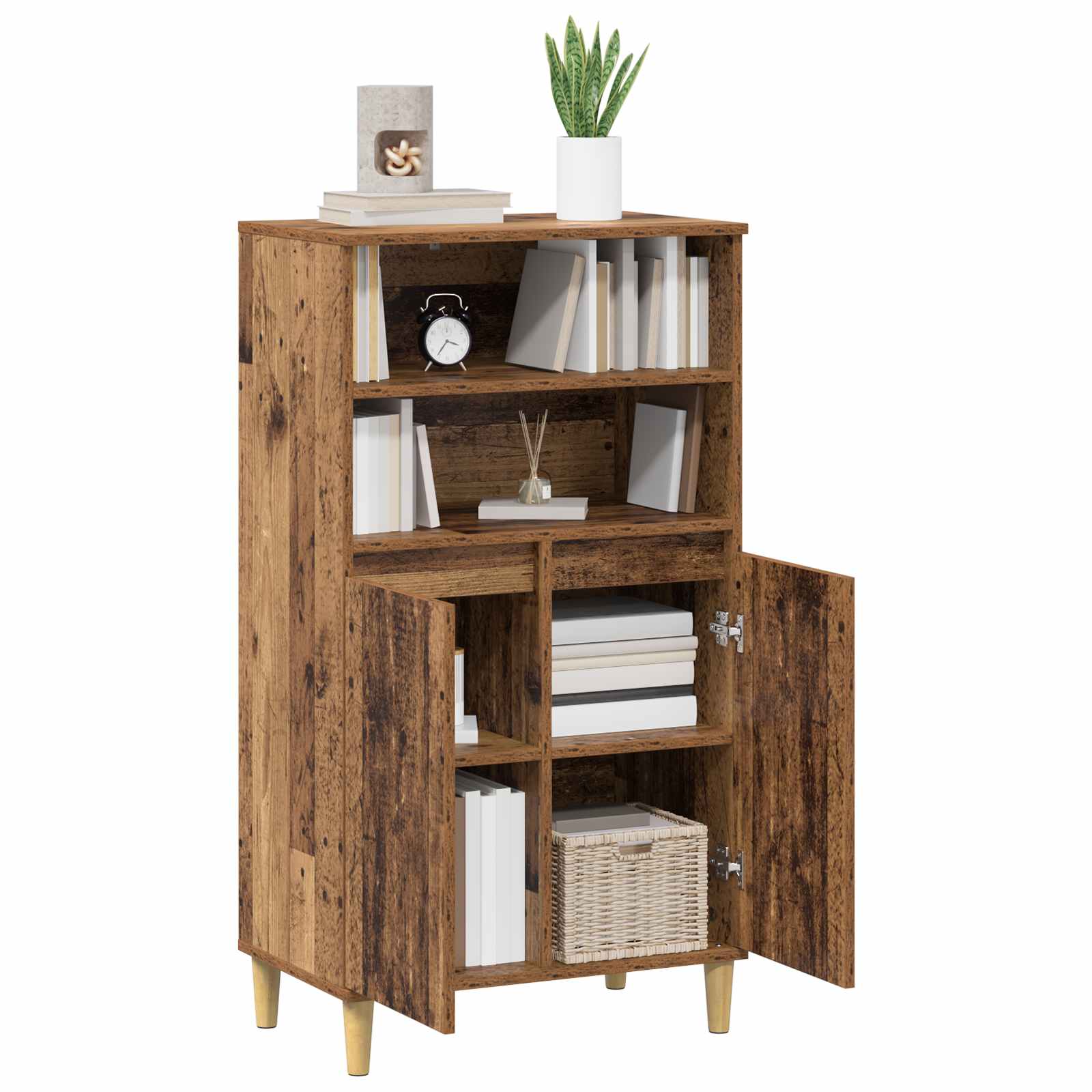 vidaXL Highboard Drewno dębowe 60 x 36 x 110 cm Drewno inżynieryjne