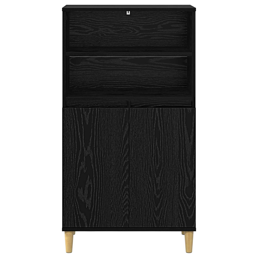 vidaXL Highboard Czarny dąb 60 x 36 x 110 cm Drewno inżynieryjne