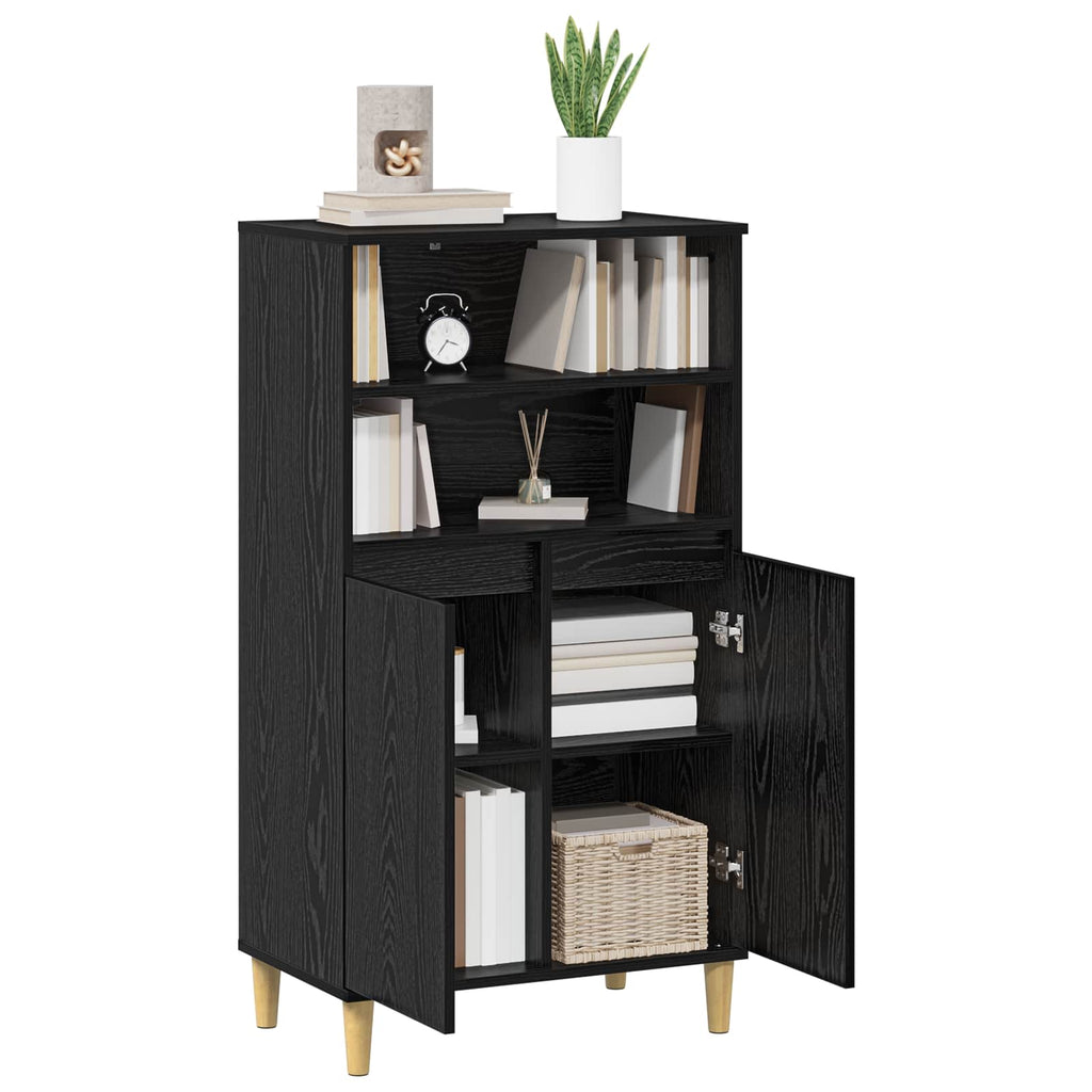 vidaXL Highboard Czarny dąb 60 x 36 x 110 cm Drewno inżynieryjne