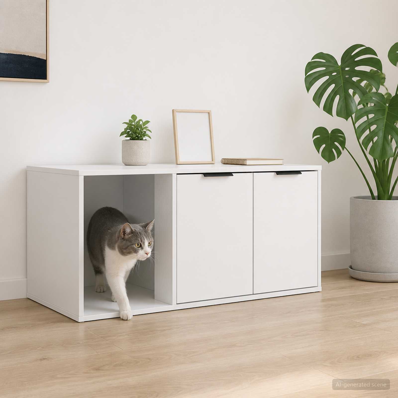 vidaXL Meble dla kota Biały 100 x 49 x 45 cm Drewno inżynieryjne