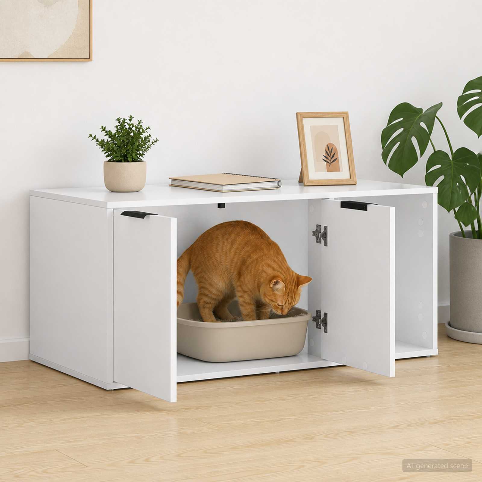 vidaXL Meble dla kota Biały 100 x 49 x 45 cm Drewno inżynieryjne