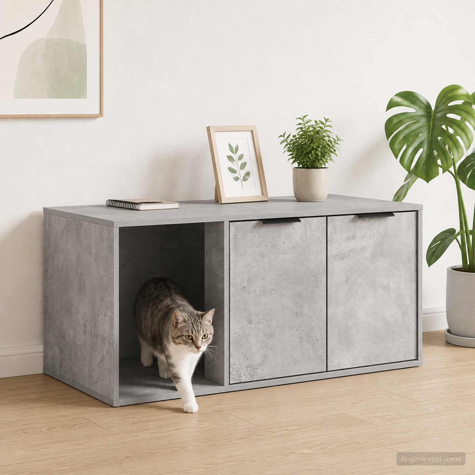 vidaXL Meble dla kota Betonowy szary 100 x 49 x 45 cm