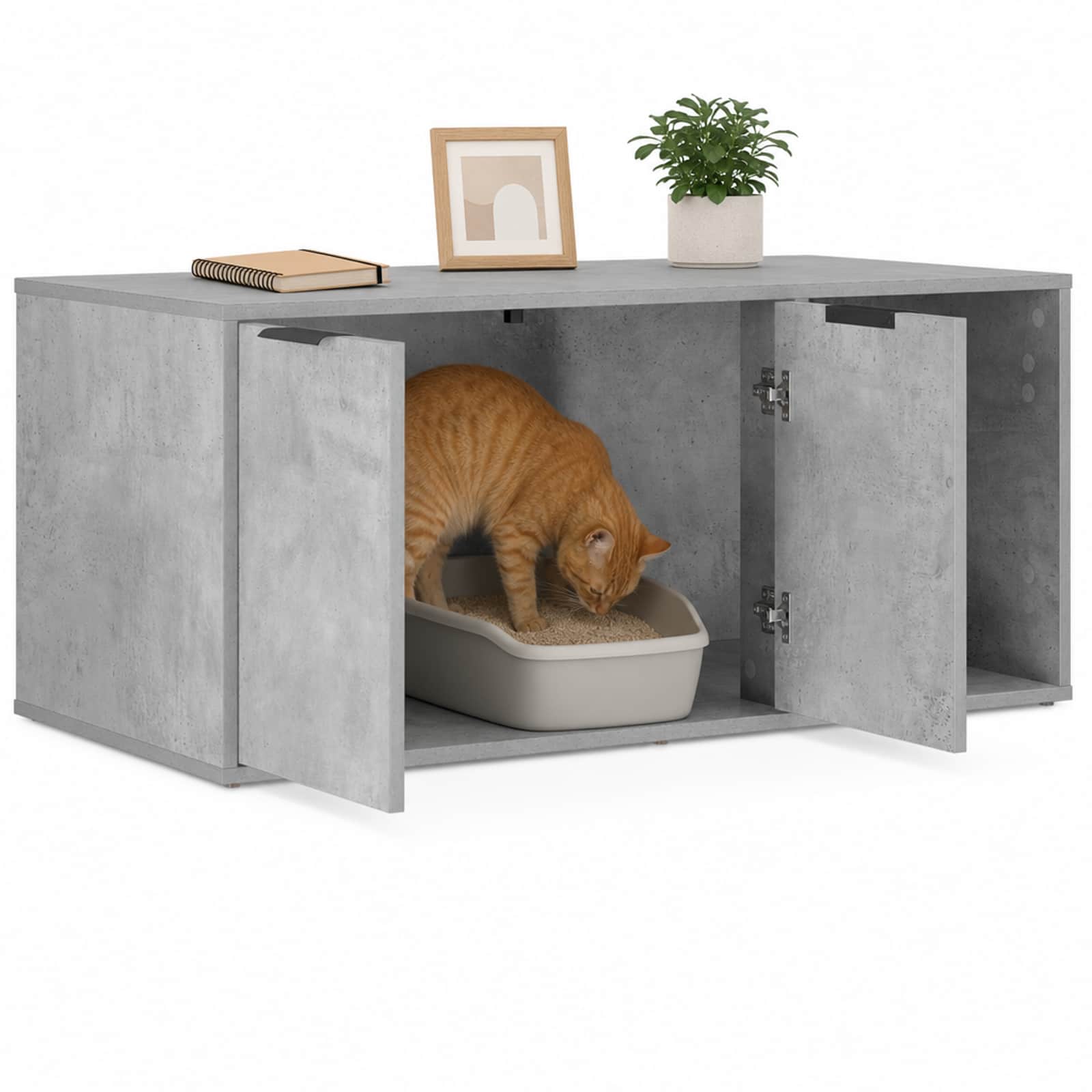 vidaXL Meble dla kota Betonowy szary 100 x 49 x 45 cm