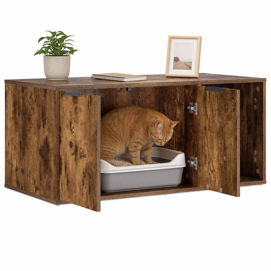 vidaXL Meble dla kota Dąb wędzony 100 x 49 x 45 cm Drewno inżynieryjne
