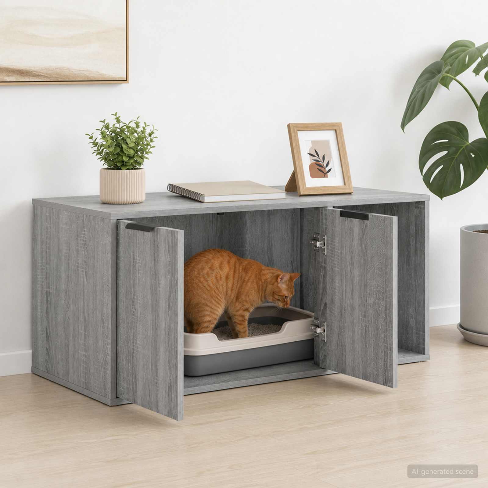 vidaXL Meble dla kota Szary Sonoma 100 x 49 x 45 cm