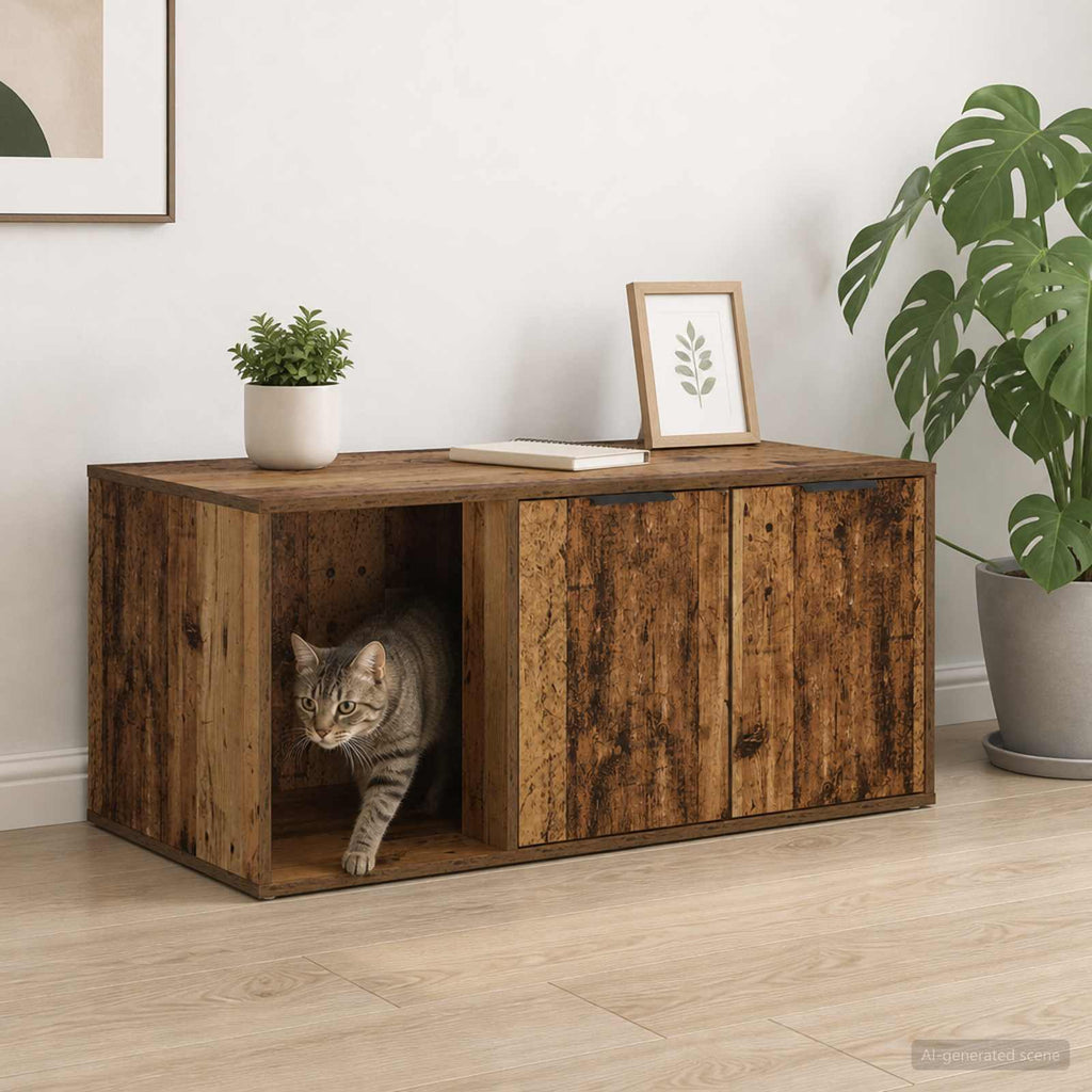 vidaXL Meble dla kota Stare drewno 100 x 49 x 45 cm