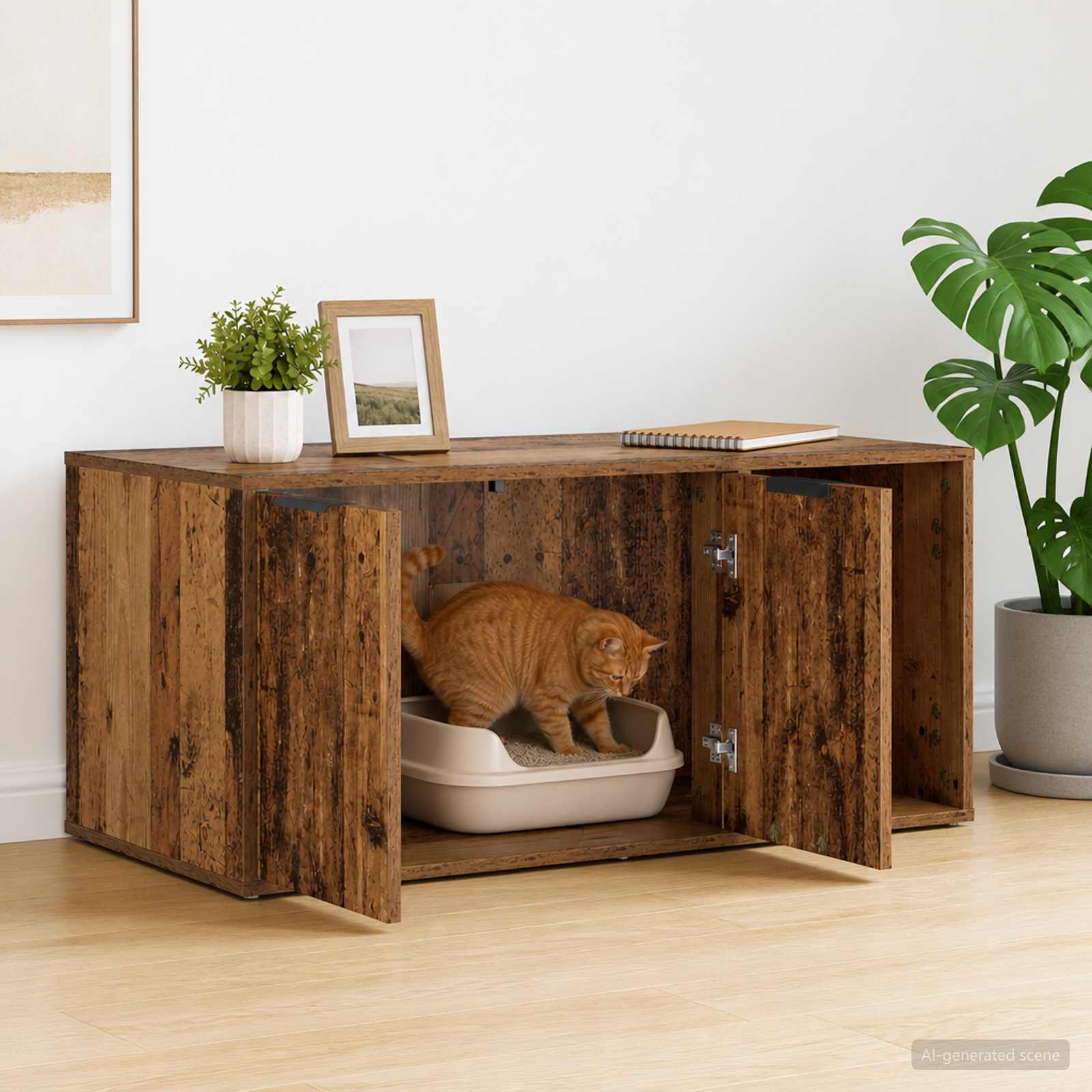vidaXL Meble dla kota Stare drewno 100 x 49 x 45 cm