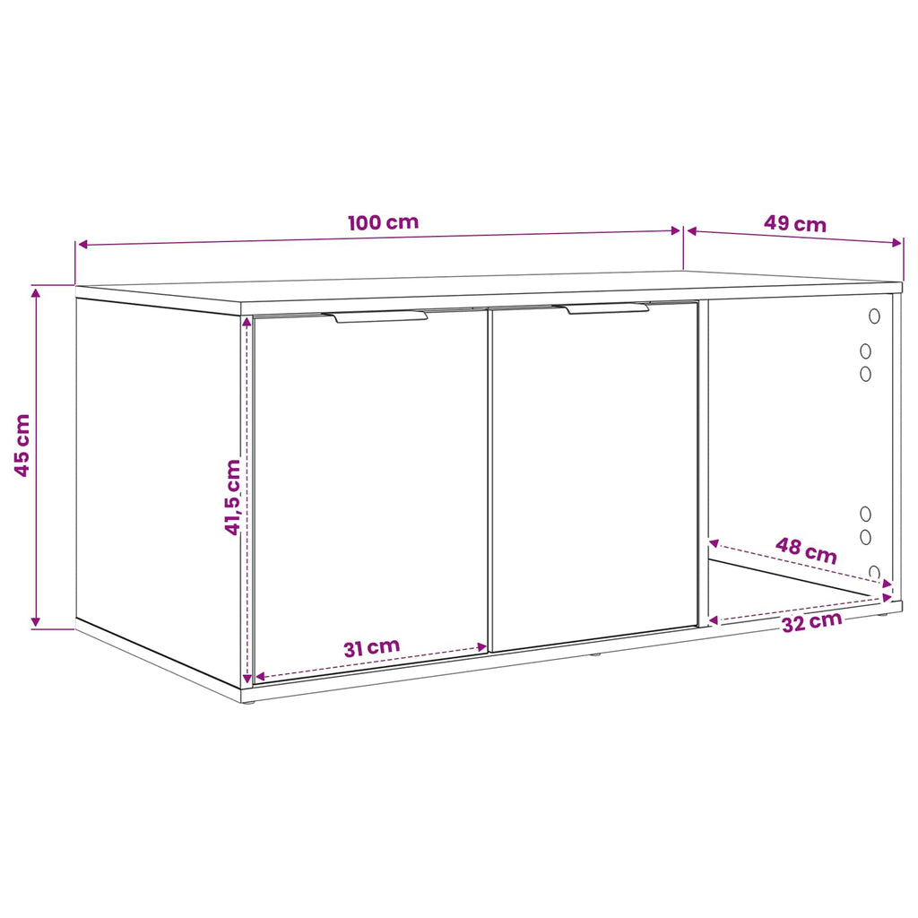vidaXL Meble dla kota Stare drewno 100 x 49 x 45 cm
