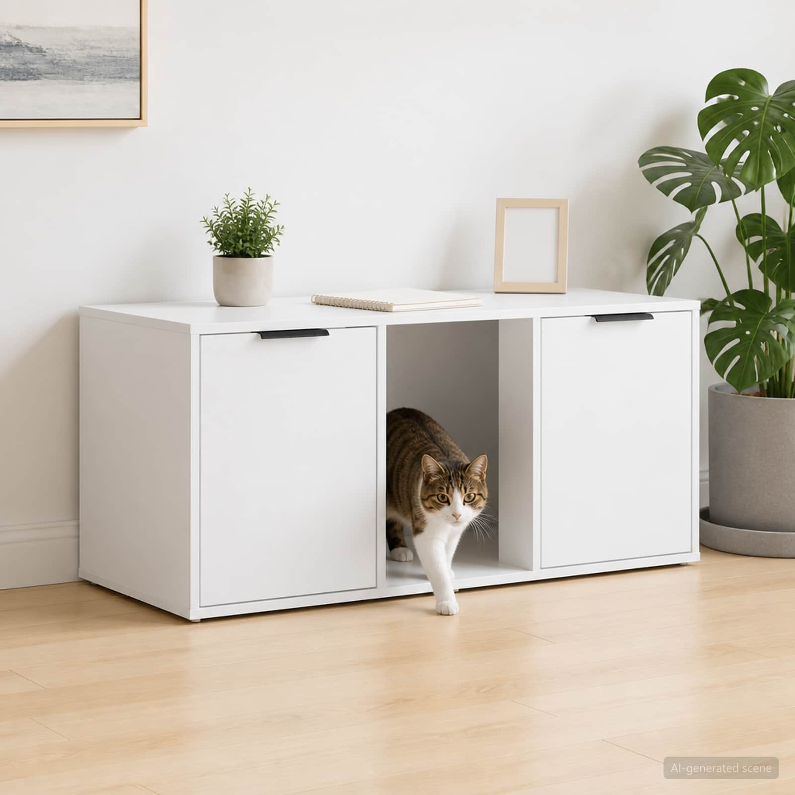 vidaXL Meble dla kota Biały 100 x 49 x 45 cm Drewno inżynieryjne