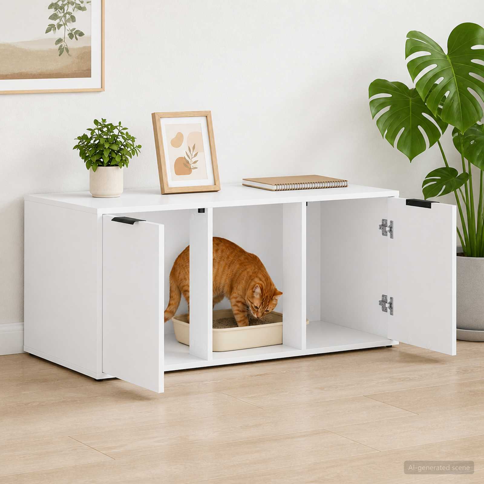 vidaXL Meble dla kota Biały 100 x 49 x 45 cm Drewno inżynieryjne