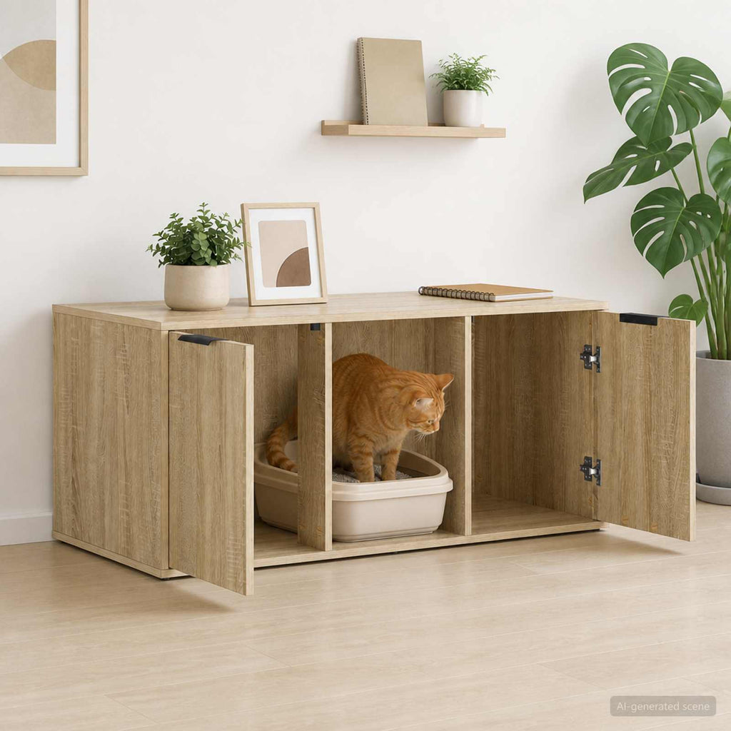 vidaXL Meble dla kota dąb Sonoma 100 x 49 x 45 cm Drewno inżynieryjne