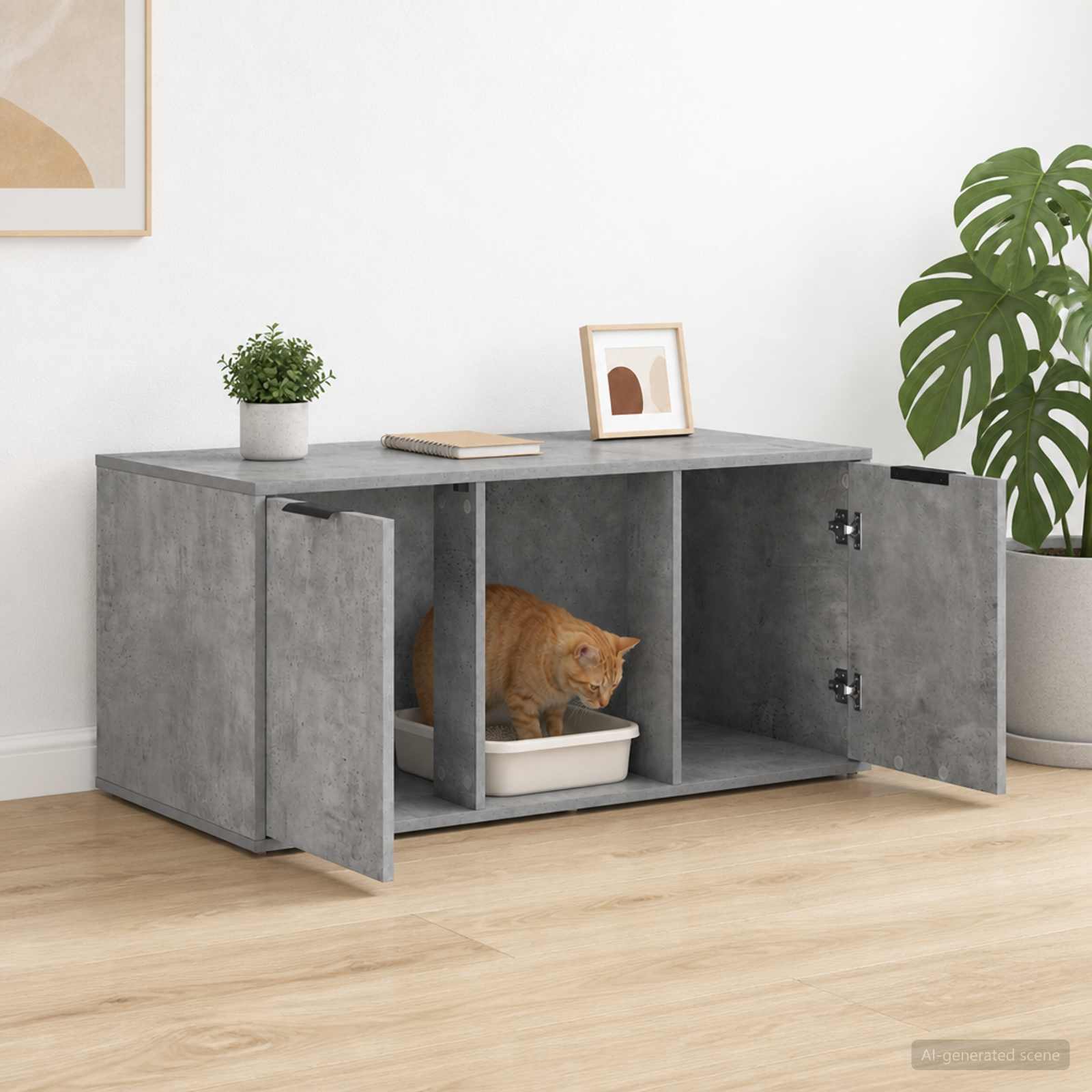 vidaXL Meble dla kota Betonowy szary 100 x 49 x 45 cm