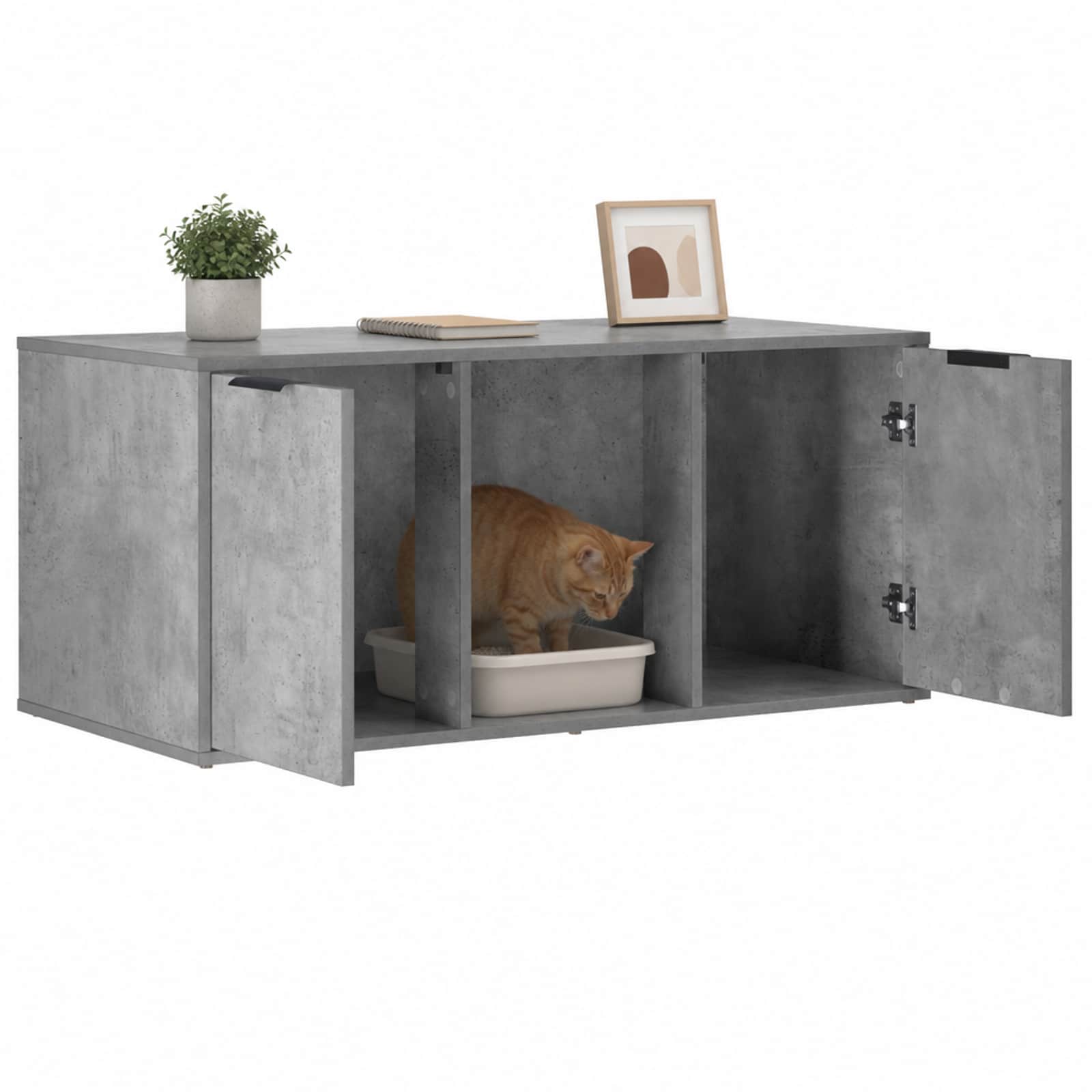 vidaXL Meble dla kota Betonowy szary 100 x 49 x 45 cm
